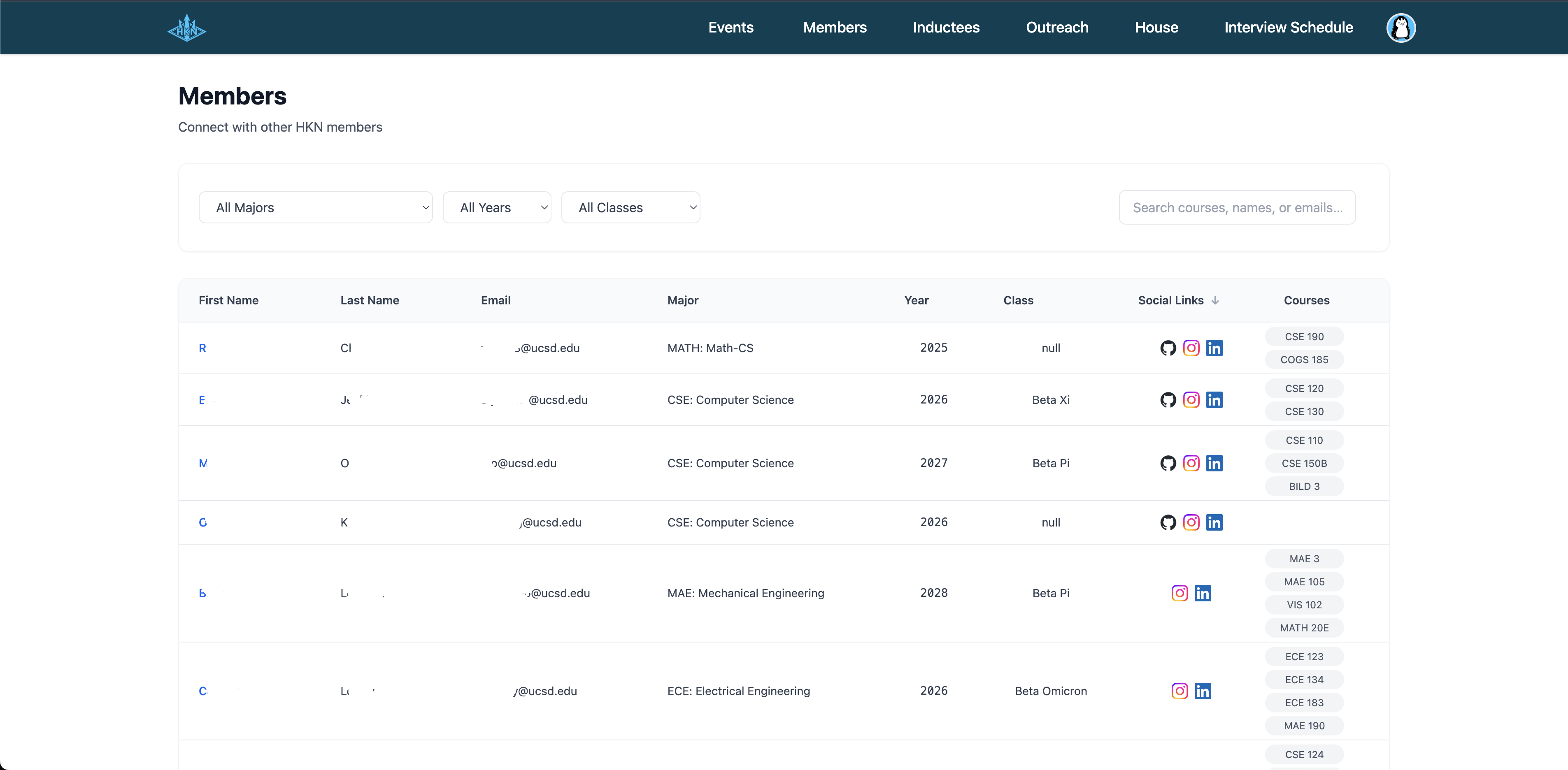 Member Portal Interface